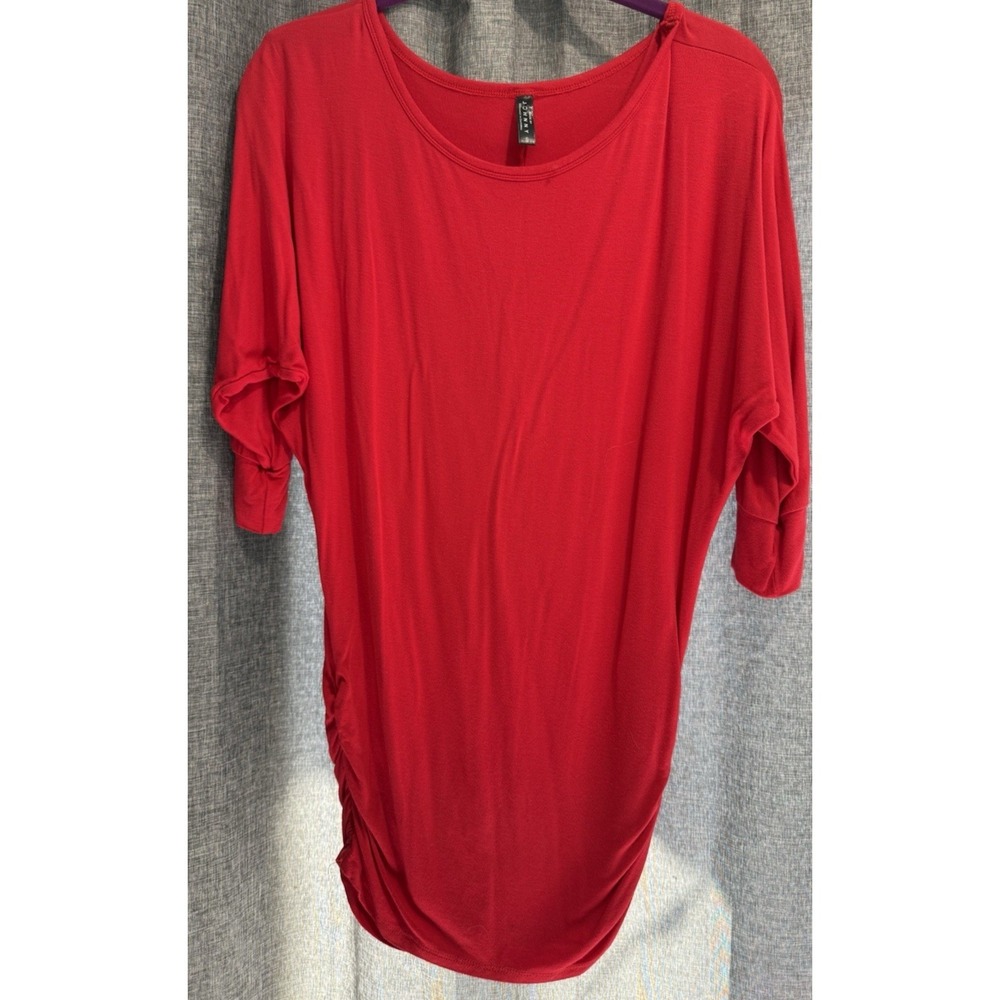 Made By Johnny Designed in California 3/4 Sleeve Modal Shirt Size S Ruched Sides